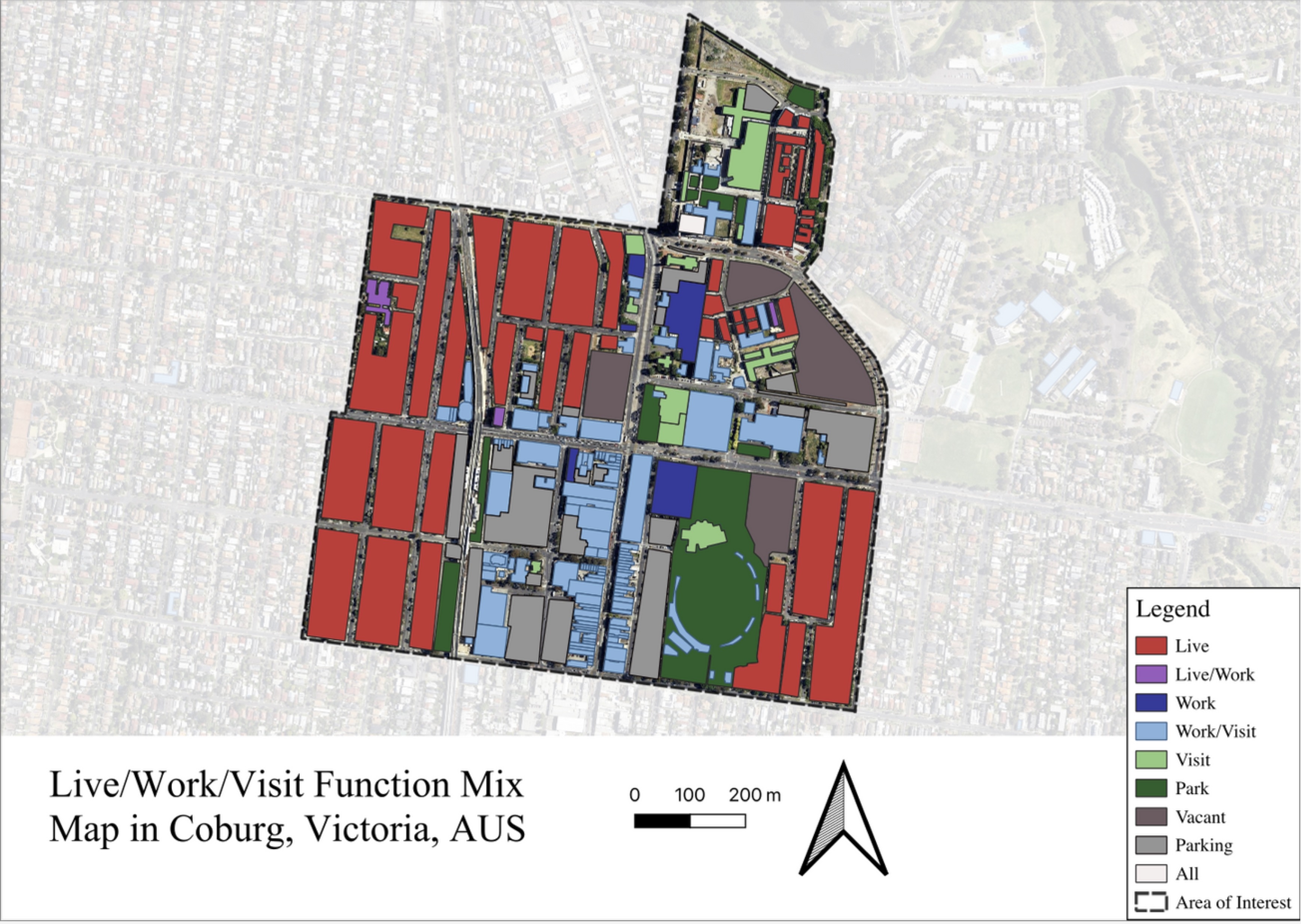Mixed-Use Activity Analysis for Coburg, Victoria, Australia